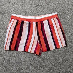 APT. 9 Orange Striped Casual Pull-On Rayon Shorts; Size L